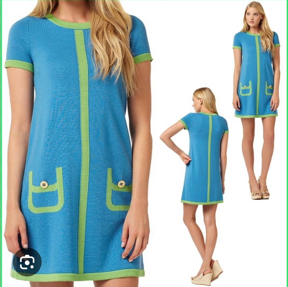 Lilly Pulitzer Blue Dress with Green Trim